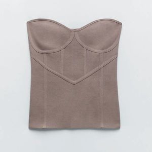 ZARA KNIT BUSTIER TOP NWT